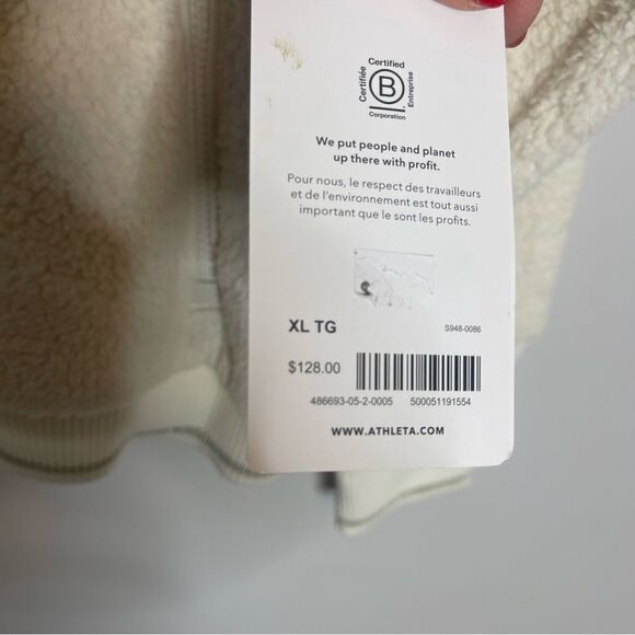 Athlete Tagga Sherpa Jacket in Natural White NWT XL - Picture 6 of 10